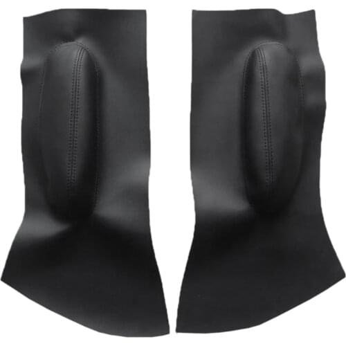 Car Front Door Panel Armrest Insert Card Leather Cover Trim for Volkswagen Beetle 1998-2010 with Tool Black