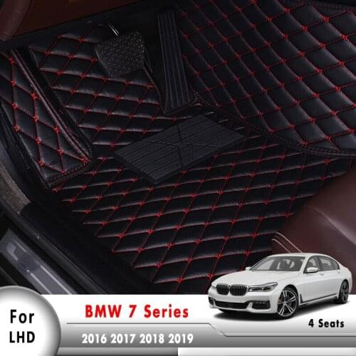 Car Styling Waterproof leather Carpet covers Car Floor Mats For BMW 7 Series 4 Seats 2016 2017 2018 2019