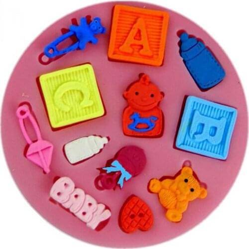 Free Shipping Soft Silicone Baby ABC Letters Shaped Fondant DIY Mold Chocolate Baking Non-stick Cake Craft Mould Tools Gift