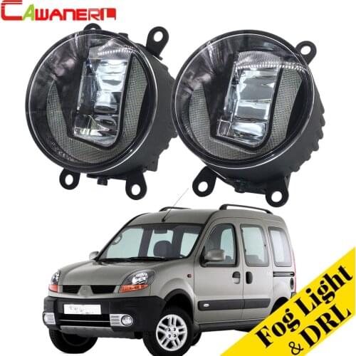 Cawanerl 2 Pieces Car Styling LED Bulb Fog Light DRL Daytime Running Lamp White 12V For Renault Kangoo 2007-2015