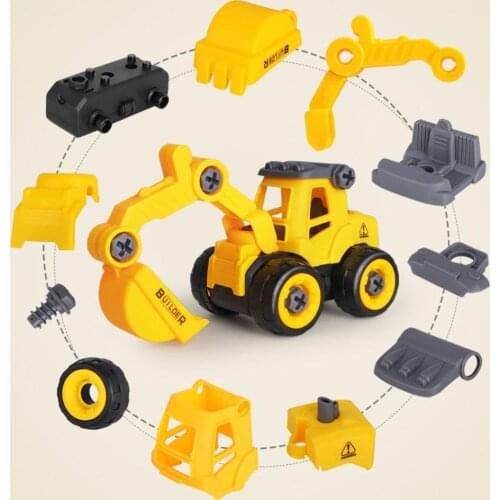 Engineering Toy Detachable Assembly Easily Plastic Construction Vehicles Toy for Kids