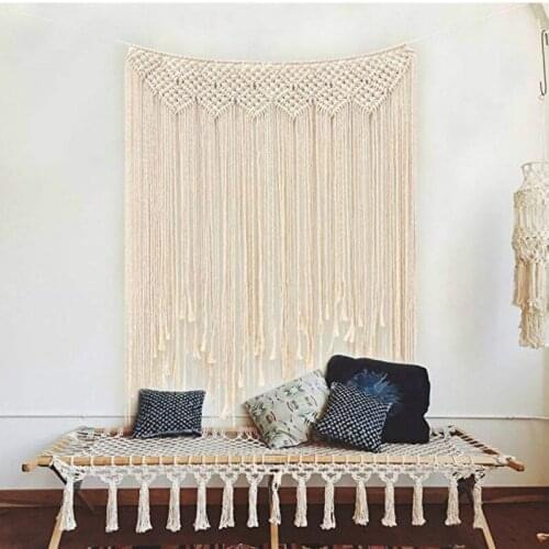 Fashion Hand-woven Curtain Tapestry Nordic Style Dyeing Home Accessories Wall Tapestries Bohemian Tassel Wedding Decoration