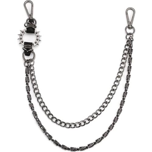 Mens Motorcycle Wallet Belt Chain Punk HipHop Pant heavy Gothic Rock Pants Trousers Jean Wallet Key Mens Waist Key Chain DR83