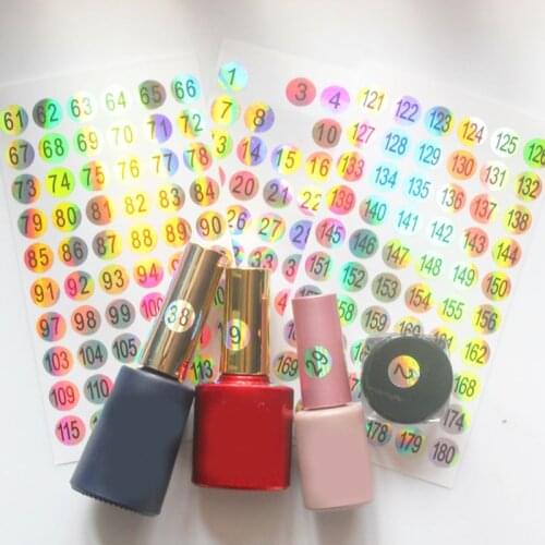Number Sticker Label For Nail Polish Color Gel Varnish 1-60/ 61-120/121-180 Marking Numbering Digital Label Manicure Tool