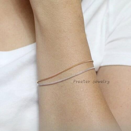 New Trendy Cuban Chain Women Bracelet Classic Alloy Gold color Silver color Chain Layer Bracelet For Men Women Jewelry Gift