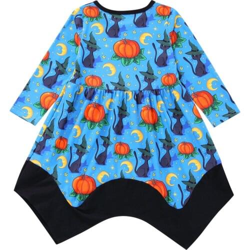 Halloween Clothes Kids Pumpkin Clothes Kids Baby Girls Halloween Pumpkin Printed Princess Dress Clothes roupa infantil menina
