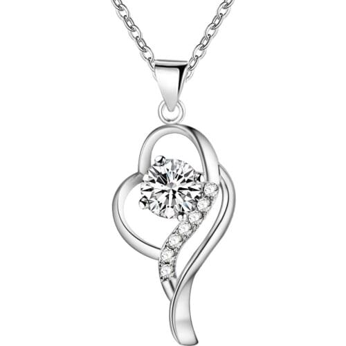 Wholesale Silver Plated Charm Jewelrys Necklace,free Shipping Fashion Fashion Jewelry Pendant Aquaticplant Inlaid Stone AN676