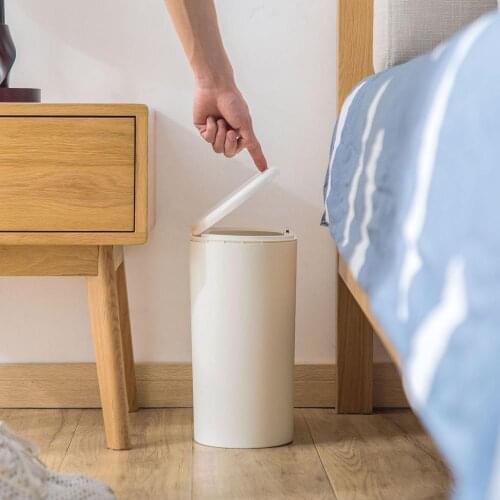 Point Cover Plastic Garbage Bin Narrow Type Trash Can Toilet Waste Bin Dustbin Trash Bin Basket Garbage Bucket