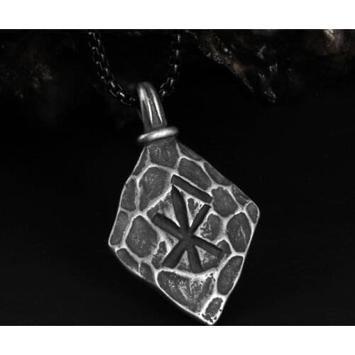 Dropshipping "Helm of Awe" and "Viking Vegvisir" Iron Color Viking spear Pendant Necklace with Stainless Steel Chain As Men Gift