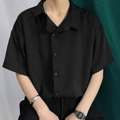 Fashion Men Shirt Lapel Short Sleeve Breathable Streetwear Casual Men Clothing 2021 Solid Color Button Leisure Camisas INCERUN