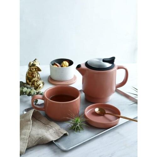 Northern Europe afternoon drinking ceramic tea game cup cup water cup supports three sets of bottled water filter combinations