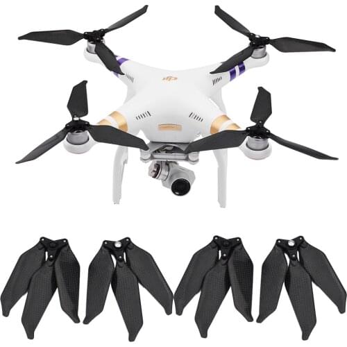 BRDRC 4pcs/set Carbon Fiber 9455 Foldable Propellers Low Noise 3-Blade Propeller For DJI Phantom 3 Pro/Adv/SE