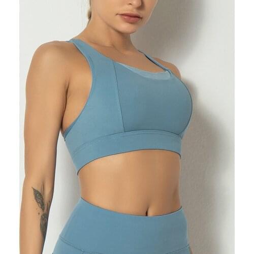 Shi Nuoxuan sports vest bra breathable shockproof mesh stitching fitness bra underwear yoga vest running