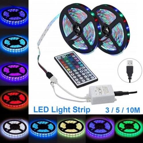 1 Pcs USB LED Strip Light Colour-changing 300 LED Light Strip 44-key Remote Controller Bar Party Decoration