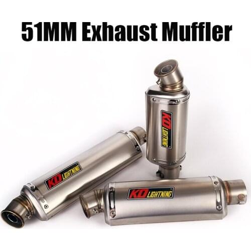 Universal 51MM Exhaust Pipe Muffler Silencer With Removable DB Killer Stainless Steel For Motorcycle Dirt Bike ATV
