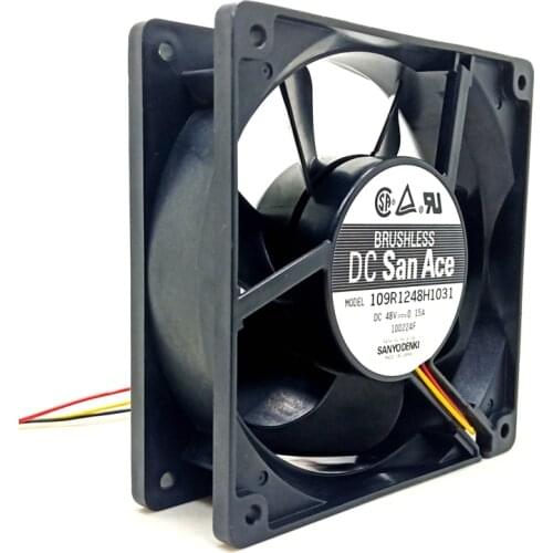 DC 48V cooling fan 12cm For Sanyo 12038 fan 109r1248h1031 48V 12cm server chassis cooling fan