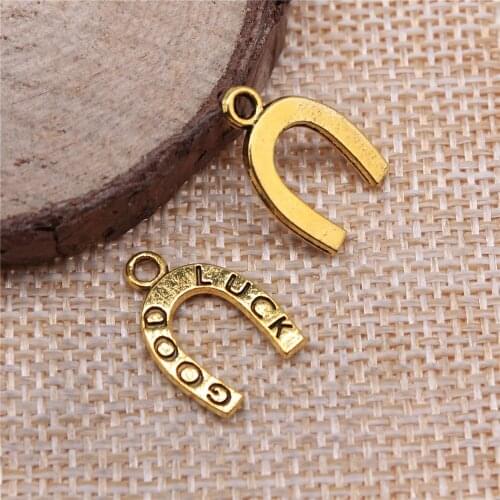 Vintage 40pcs Horseshoe Pendant For Jewelry Making Diy Necklace Accessories