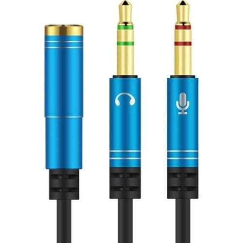 3.5mm Jack Headphone Microphone Audio Y Splitter Adapter Cable AUX Extension 2 Male To 1 Female Cables For PC Laptop Computer