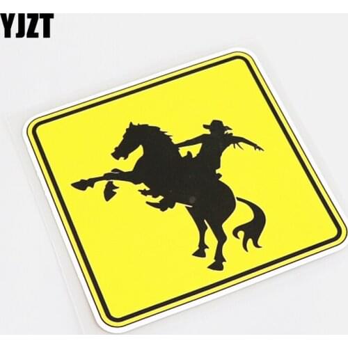 YJZT 15.8CM*15.8CM A Man Riding A Horse Creative PVC Car Sticker Decal Accessories 13-1138