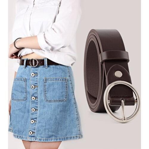 Womens oval fashion pu belt personality korean version of the solid color waistbelt popular ladies belt