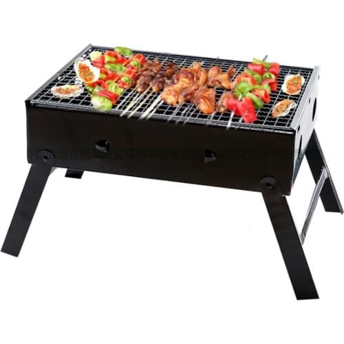 1 Pcs Portable Foldable Charcoal BBQ Grill Folding Barbecue Shish Kabob Stove For Camping Outdoor BBQ Tool