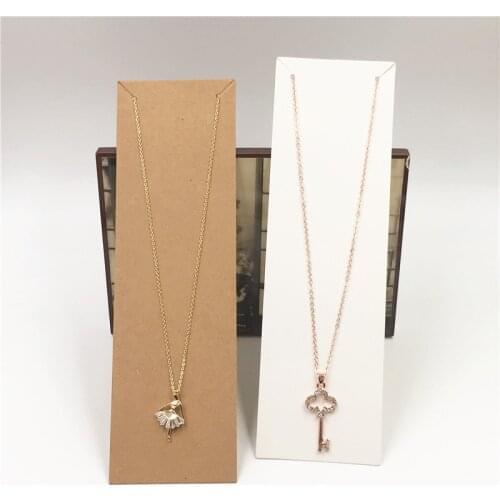 200Pcs/Lot 18.5x5.5cm Fashion Long Type Necklace/Pendant Kraft Paper Packaging Cards Jewelry accessories Display Card