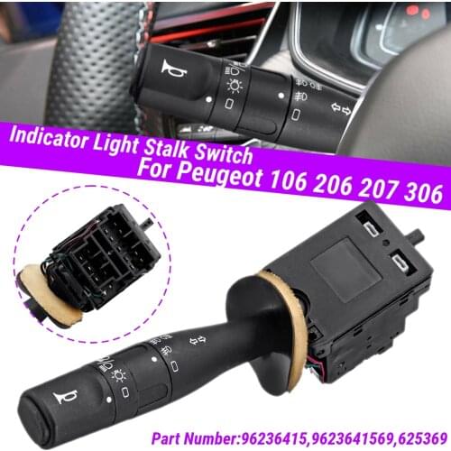 251271 625369 9623641569 6253-69 Car Turn Signal Light Switch for Peugeot 106 206 207 306 Fiat for Citroen Unit Headlight Switch