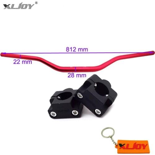 28mm 1 1/8" Fat Bar Handlebar + 1 1/8" Fat Handle Bar Clamp Risers Taper Black For Dirt Pit Bike ATV Quad Motocross Motorcycle