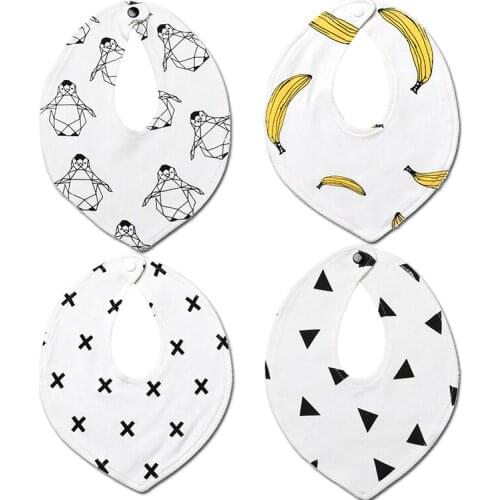 4 Pieces/Lots Baby Bibs Cartoon Cotton Childrens Scarf Babies Accessories Stuff For Newborn Baby Boys Girls Feeding Apron