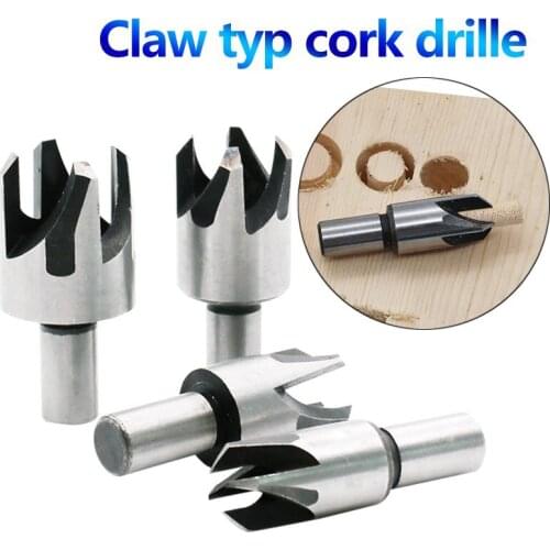 4PCS High Carbon Steel Wood Plug Hole Cutter Set Wooden Dowel Cutting Claw Drill Bits Woodworking Tools