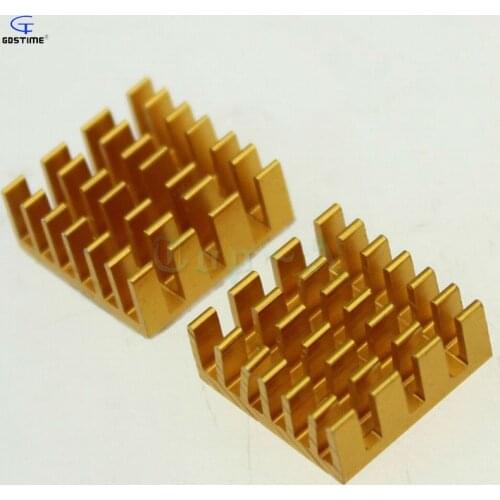 20pcs Golden 14mm 14x14x6mm Aluminum Heatsink Cooling Fan Radiator For PC CPU Memory RAM IC Chipset