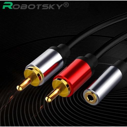 RCA Audio Cable 3.5mm RCA Video Jack Cable to 2 RCA Aux Cable Audio Adaptator Aux Cabo For iPhone DVD Players TV VCD Headphones