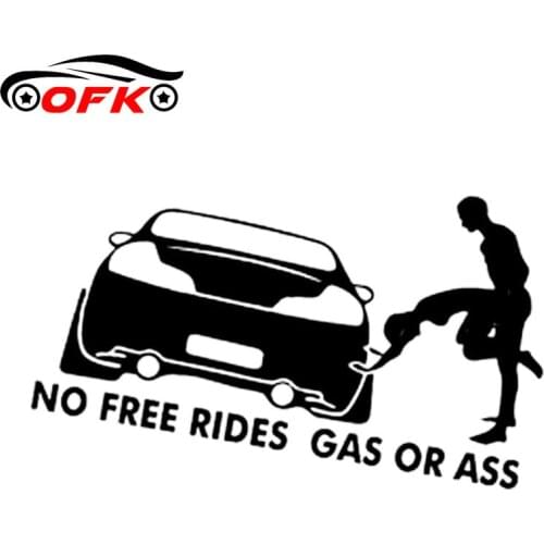 Car Stickers Decor Motorcycle Decals No Free Rides Gas or Ass Funny Decorative Accessories Creative Waterproof PVC,20cm*15cm