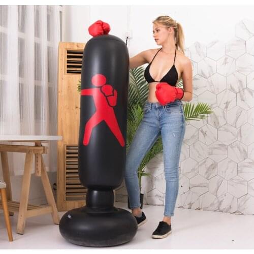 160 Cm Boxing Punching Bag Inflatable Punching Bag Tumbler Muay Thai Training Decompression Punching Bag Taekwondo Equipment