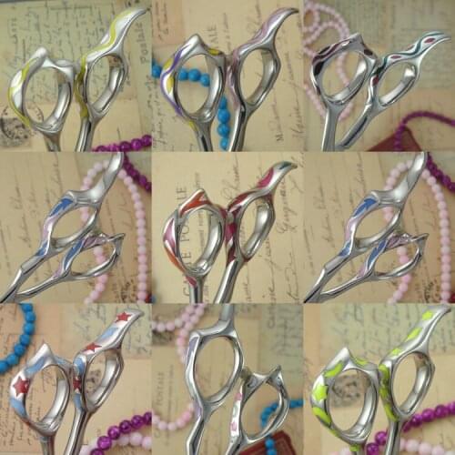 Color handle high quality professional hair thinning scissors Japanese 440C for hair cut