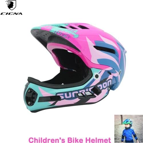 Childrens Balance Bike Helmet Full Face&Half Free Switch Safely Cap with Rear Light Riding Protective Gear Protection Equipment