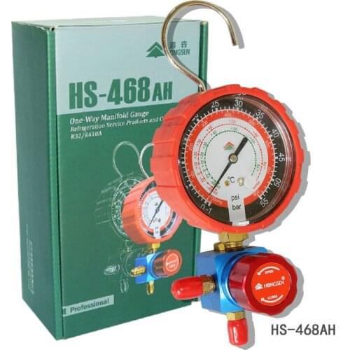 HS-468AH/AL Freon Refrigerant one way manifold gauge for Car AC Airconditioning Conditioner R410A R32