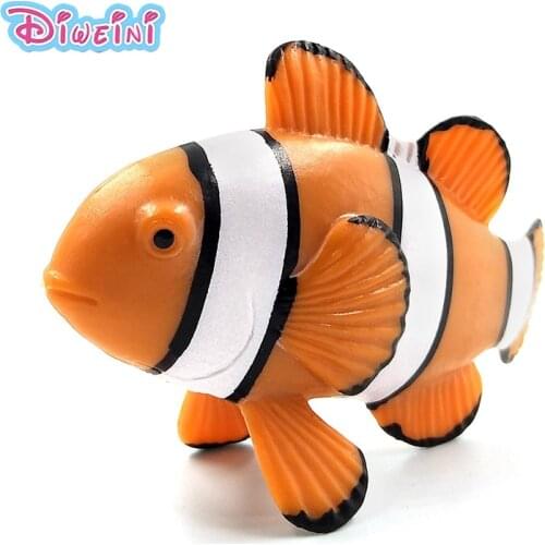 Simulation Plastic PVC sea Clown Fish Animal Model Ornaments figure Figurine home decoration accessories decor Gift For Kids toy