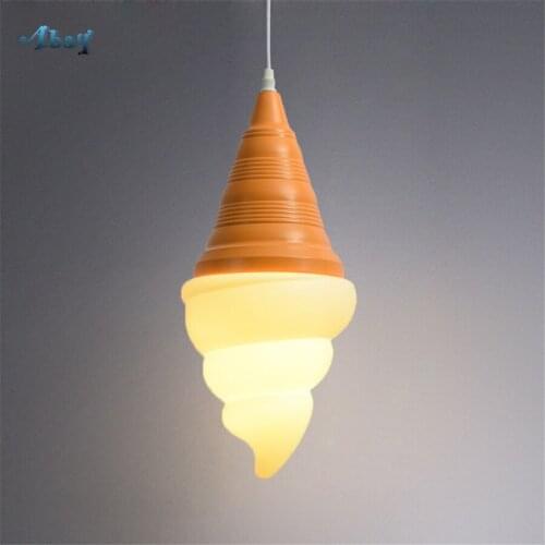 Creative Ice Cream Barrel Pendant Lights E27 Pp Coffee Store Dining Room Lights Living Room Decoration Hanging Lamp Led Fixtures