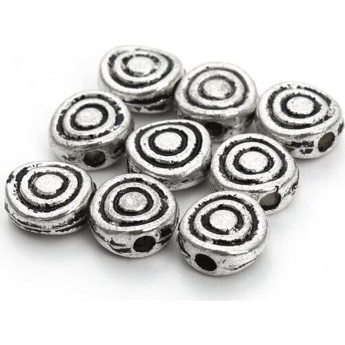 100pcs/lot 8mm Round vortex ancient Tibetan Silver Loose Bead Spacer Beads Connectors for DIY Jewelry Making bracelet dg4s