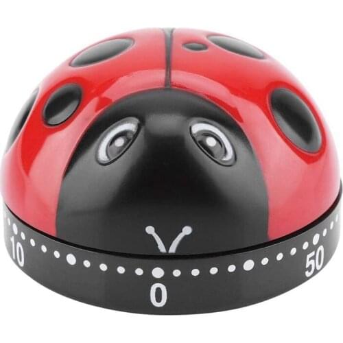 Ladybug Kitchen Timer, 60 Minutes Mechanical Wind-Up Timer, Suitable for Kitchen Cooking Baking Housework