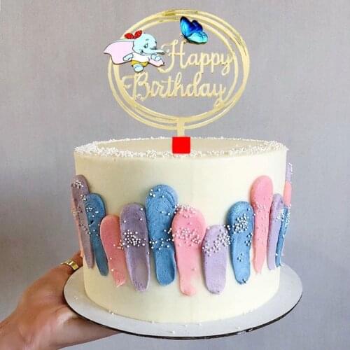 Unicorn Cartoons Acrylic Happy Birthday Cake Topper Gold Birthday Party Cake Toppers for Kids Birthday Party Cake Decorations