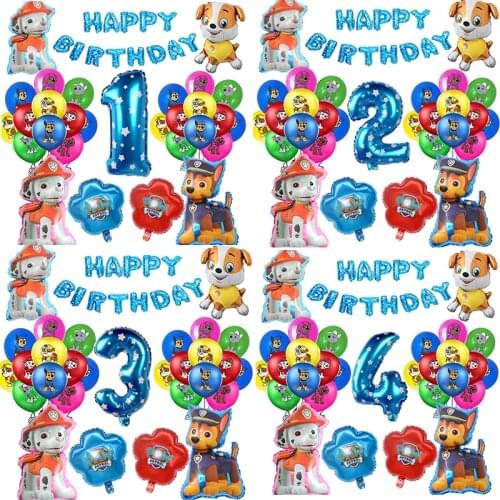 Paw Patrol Set Birthday Foil Balloons Kids Room Party Deco Puppy Skye Chase Rubble Figure Boys Girls Gifts Toy Set For Children