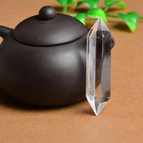 Natural White Crystal Hexaprism Raw Stone Grinding Crystal Ornaments