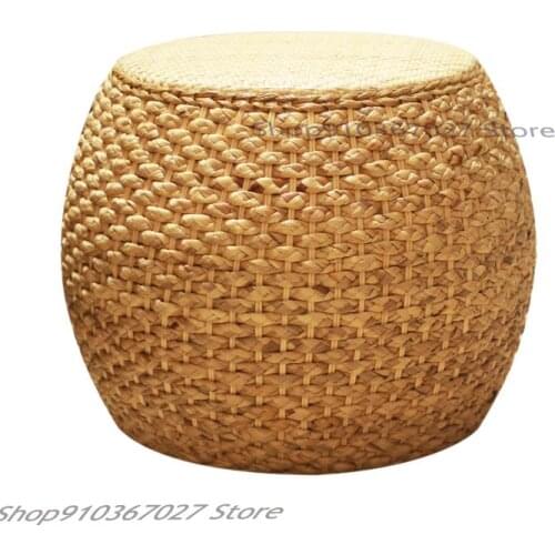 Rattan Household Low Stool Balcony Creative Sofa Stool Small Stool Tea Table Round Stool Chair Straw Made Sitting Pier
