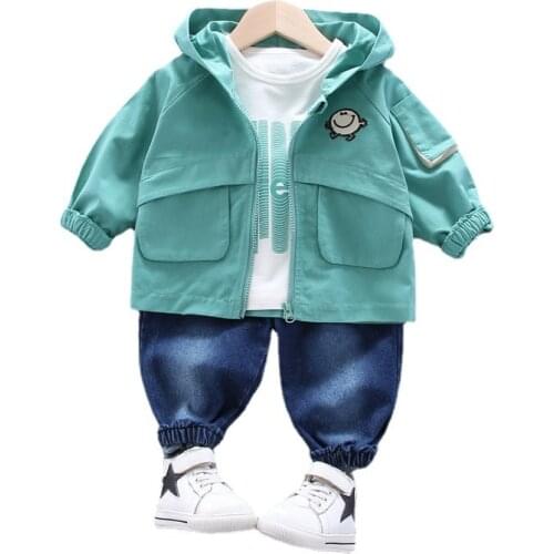 New Autumn Baby Boys Girls Clothes Children Sports Hooded Jacket T-Shirt Pants 3Pcs/Sets Toddler Casual Clothing Kids Tracksuits