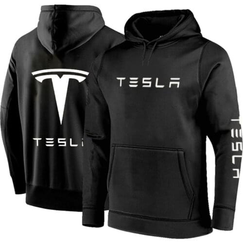 2021New Spring and Autumn Tesla Hoodies Car Logo Pullover Fleece Cotton Sweatshirts Casual Coats Tops