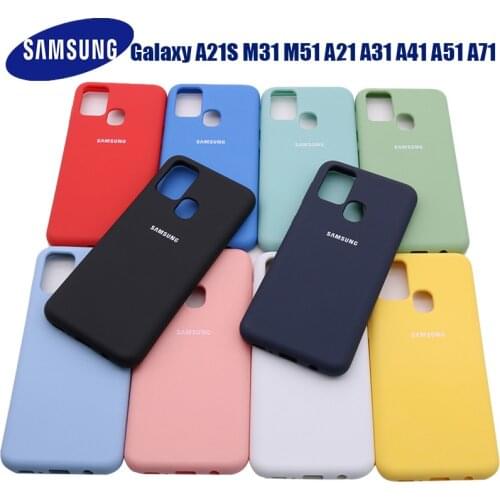 Original Samsung Galaxy A21S Soft Silicone Case Silky Touch Back Protective Shell Cover For Galaxy M31 M51 A31 A21 A41 A51 A71