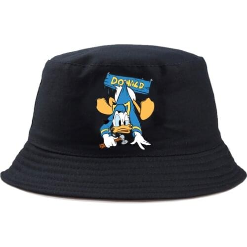 Disney Donald Duck New Bucket Hat Outdoor Cartoon Fashion Panama Cap Summer Man Women Double-sided Fedoras Casual Fishing Hat
