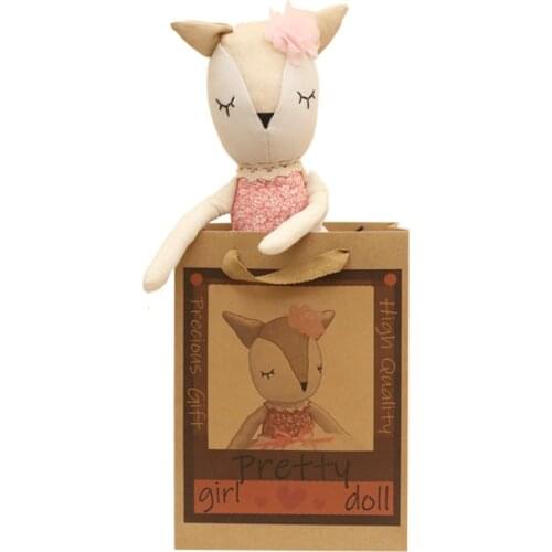 Cute Plush deer Doll gift bag Soft Toy Animal Dear Doll Baby Kid Child Christmas Birthday Happy Gifts plush dolls